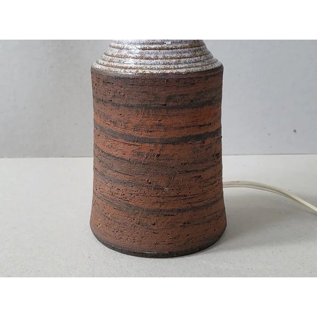 Danish Table Lamp in Semi-Glazed Ceramic, 1960s For Sale - Image 6 of 7