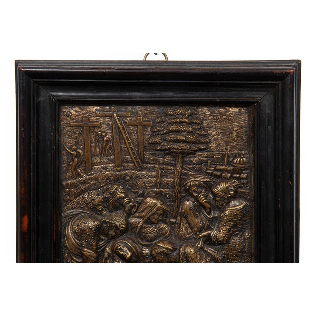 Renaissance Rare Italian Renaissance 16th Century Bronze Plaque “The Lamentation of Christ" For Sale - Image 3 of 8