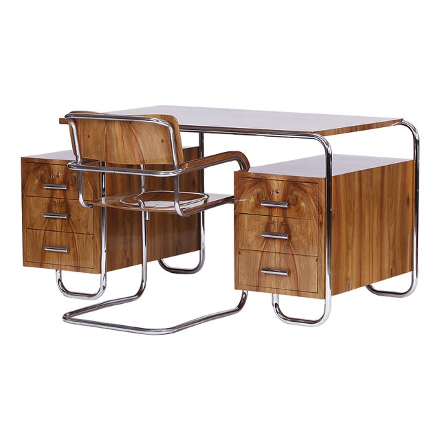 Desk with Armchair from Hynek Gottwald, 1930, Set of 2 For Sale