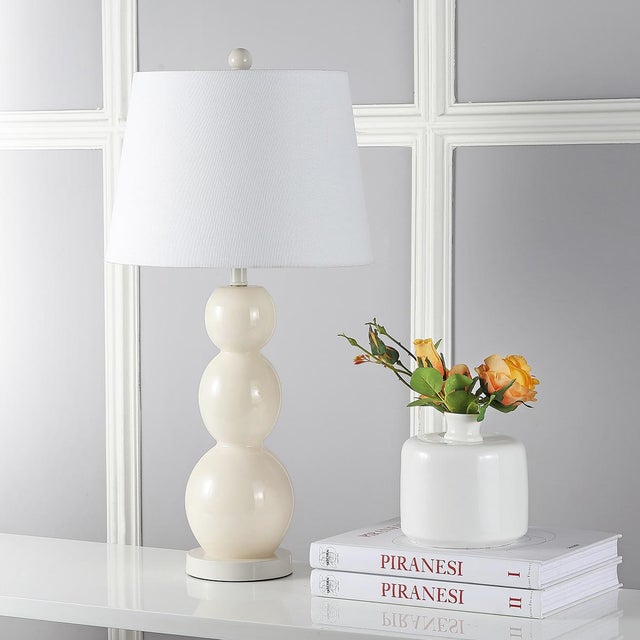 26.5 Inch H Three Sphere Glass Table Lamp in Light Grey - a Pair For Sale - Image 4 of 8
