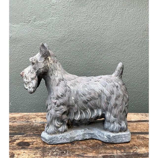 Vintage Cast Cement Scottish Terrier For Sale In West Palm - Image 6 of 13