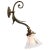 Art Nouveau French Copper & Brass Holophane Glass Sconce For Sale - Image 4 of 9