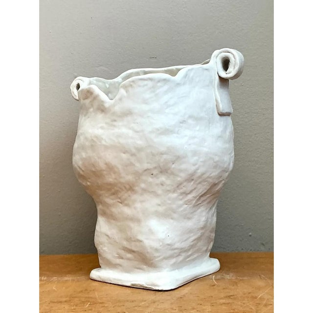 Vintage Handcrafted Ceramic Vase For Sale - Image 11 of 12