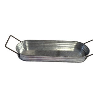 Vintage Metal Tray Decorative Rectangular For Sale