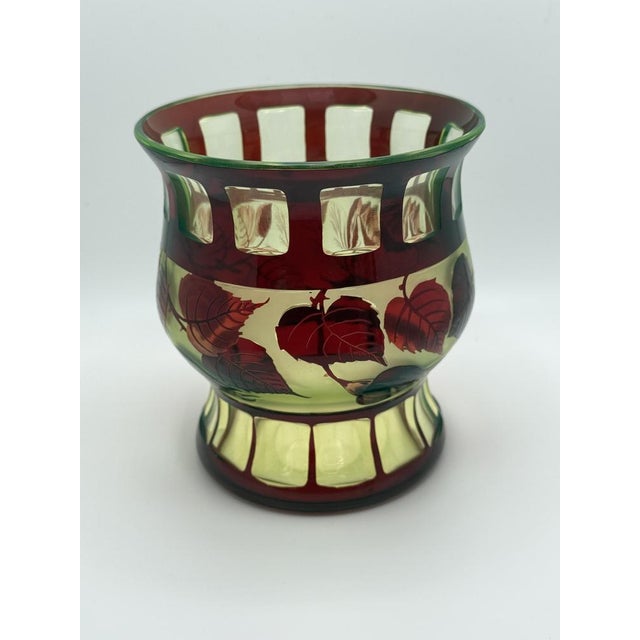 This finely crafted vase was produced in Belgium around 1900 and reflects the high standards of Art Nouveau glassmaking...