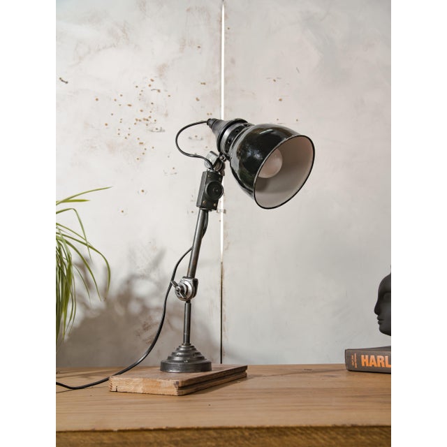 Vintage German Bauhaus Task Desk Lamp with Enamel Shade from Rademacher, 1920s For Sale - Image 12 of 18