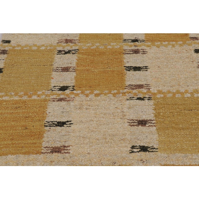 Rug & Kilim Rug & Kilim’s Scandinavian-Inspired Rug in Mustard & Cream Geometric Patterns For Sale - Image 4 of 8