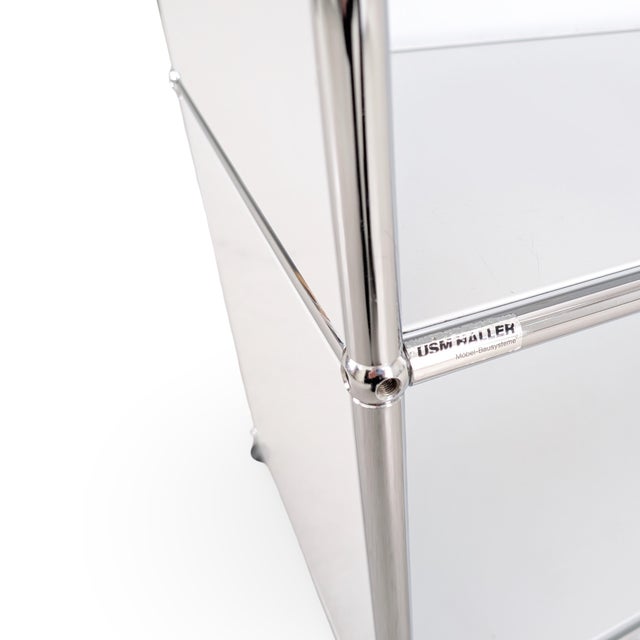 Metal Original Usm Haller Chest of Drawers Fritz Haller White Cabinet Sideboard2 For Sale - Image 7 of 8