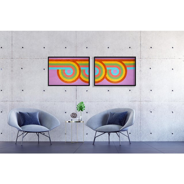 Triple Loop is a bold geometric abstraction diptych that reimagines the elegance of Art Deco design through a contemporary...