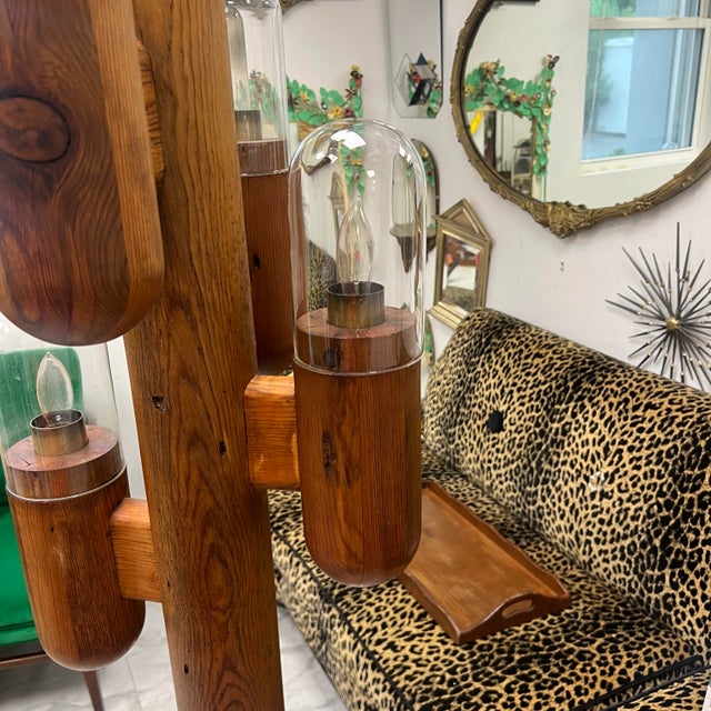 Mid-Century Modern California Pine Cactus Form Floor Lamp For Sale - Image 9 of 9
