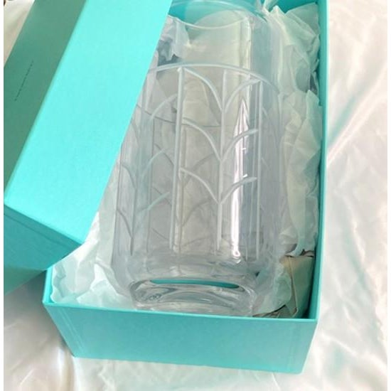 Tiffany and Co. Tiffany & Co. "Wheat Leaf" Baluster Vase 11.5” With Original Box and Label (Cut / Etched Clear Crystal #13497) For Sale - Image 4 of 18