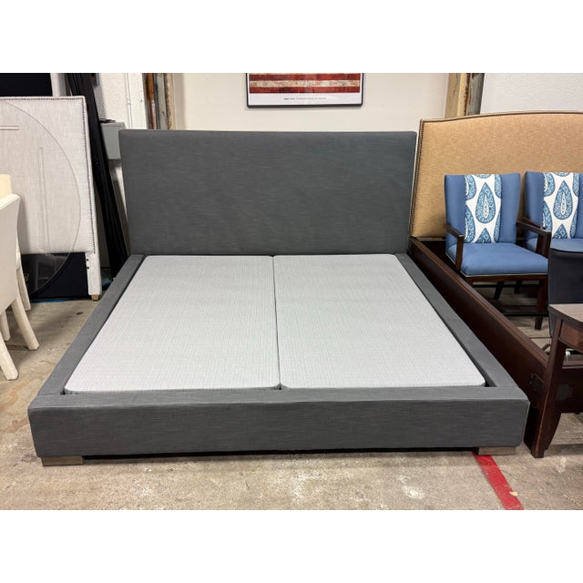 Restoration Hardware Eastern King Restoration Hardware Modena Bed Frame For Sale - Image 4 of 12