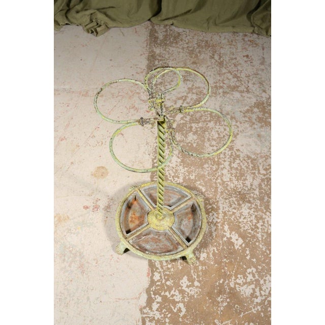 Verdigris Wrought Iron Umbrella Stand, 1900s For Sale - Image 6 of 7