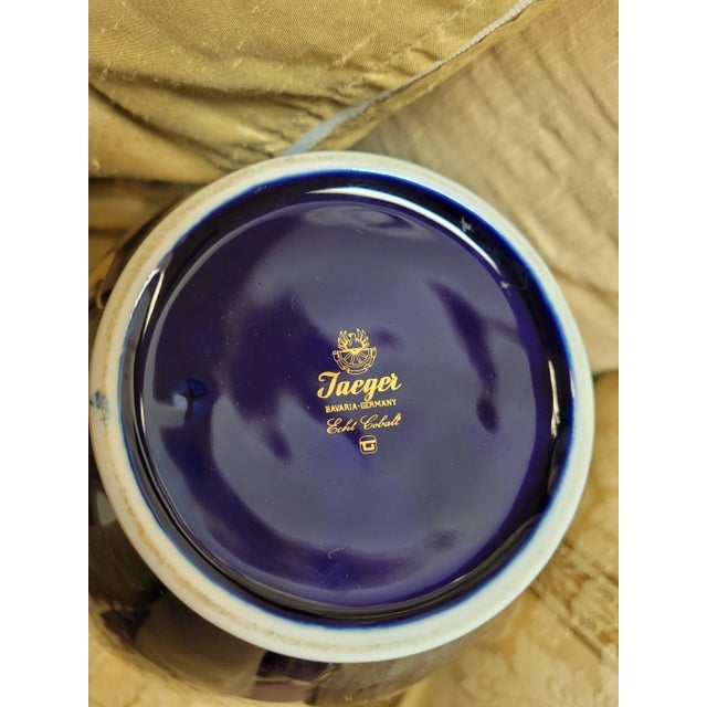 Vintage Cobalt and Gilt Porcelain Ginger Jar For Sale - Image 4 of 8