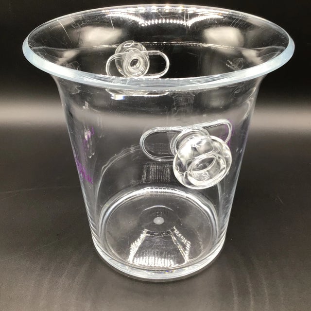 Orrefors Louis Roederer Lucite Champagne Cooler Bucket With 2 Orrefors Toasting Flutes- Group of 3 For Sale - Image 4 of 12