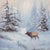 Original Oil Painting, Deer in the Winter Forest For Sale