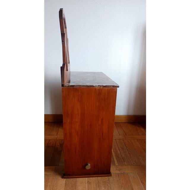 Brown Art Deco Dressing Table in Wood and Marble, 1940s For Sale - Image 8 of 13