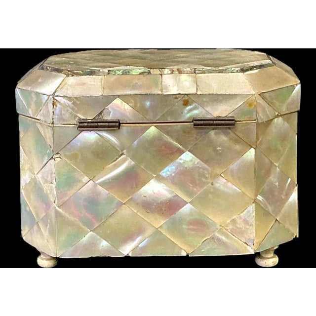 English English Mother-of-Pearl Tea Caddy For Sale - Image 3 of 11