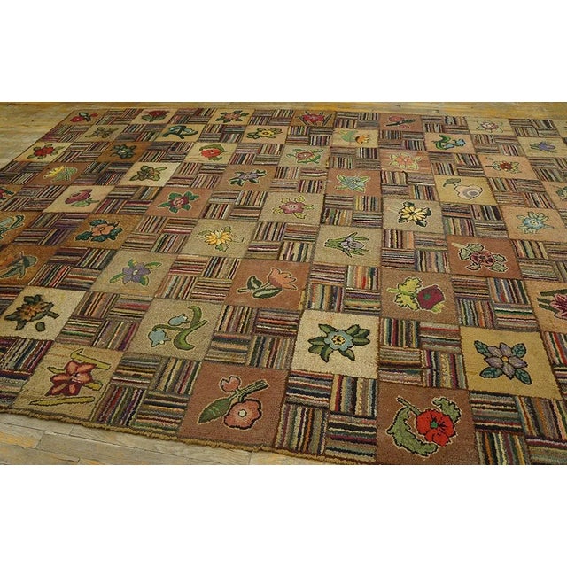 Antique American Hooked Rug 8' 2" x 11' 10" For Sale In New York - Image 6 of 9