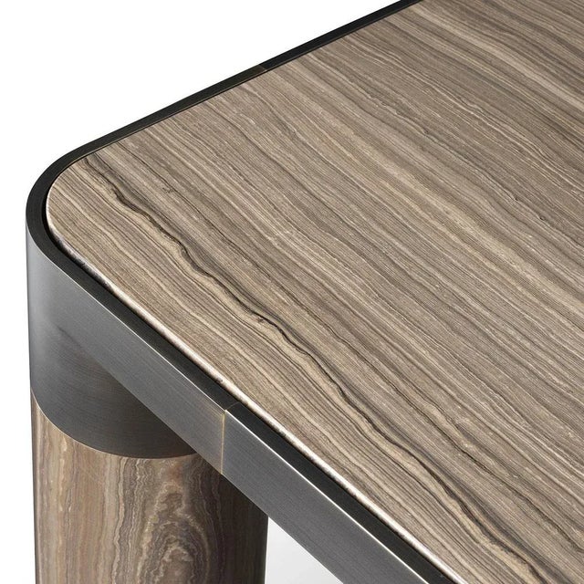 Contemporary Bold Eramosa Marble Dining Table For Sale - Image 3 of 7