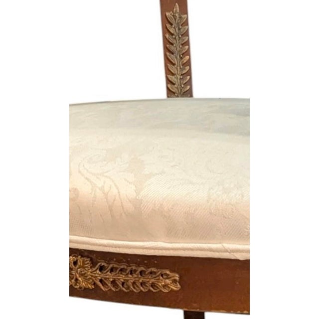 Early 20th Century Sheraton-Style Barrel-Back Armchair With Brass Ormolu and Paw Feet For Sale - Image 9 of 9