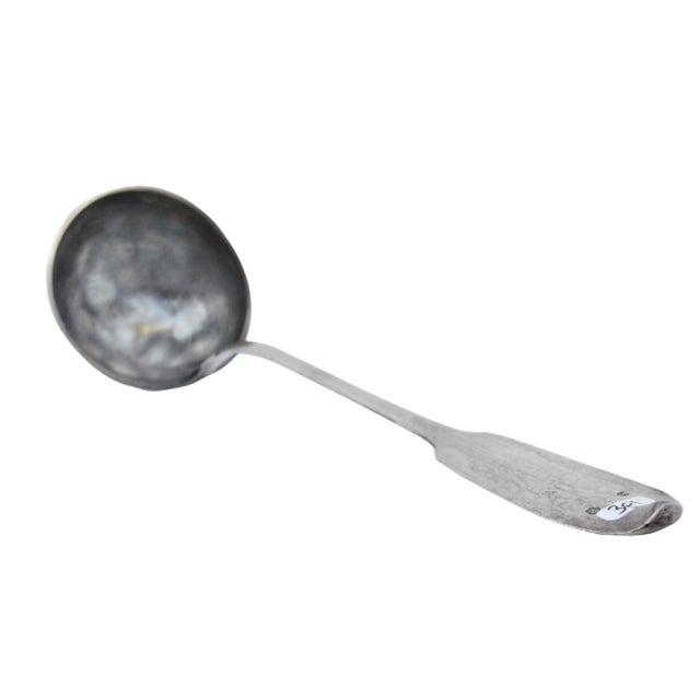 Silver Soup Ladle with Scalloped Handle For Sale - Image 6 of 6