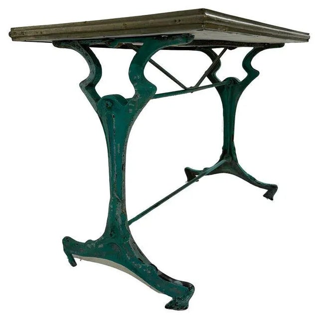 Art Nouveau Table in Enameled Cast Iron and Onyx, 1900s For Sale - Image 4 of 10