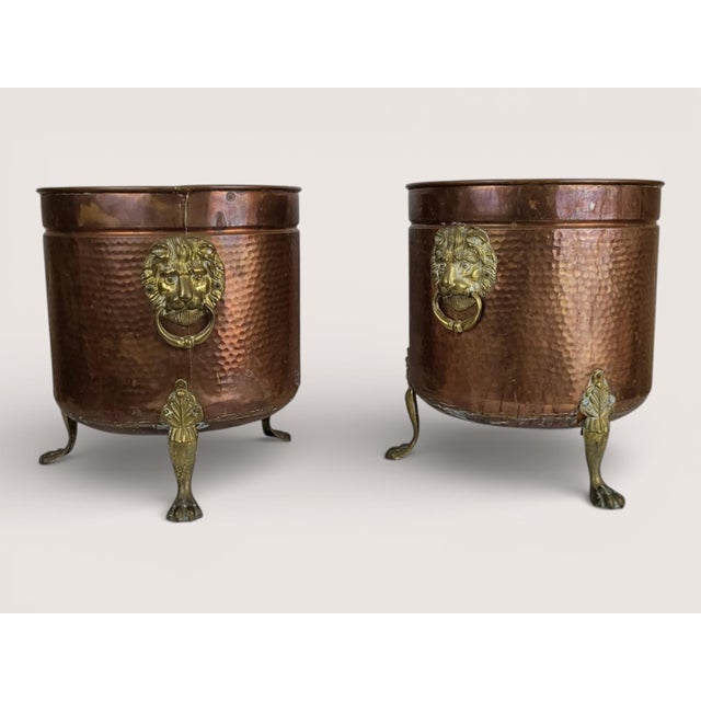 Copper Plant Planter, 1920s, Set of 2 For Sale - Image 3 of 11