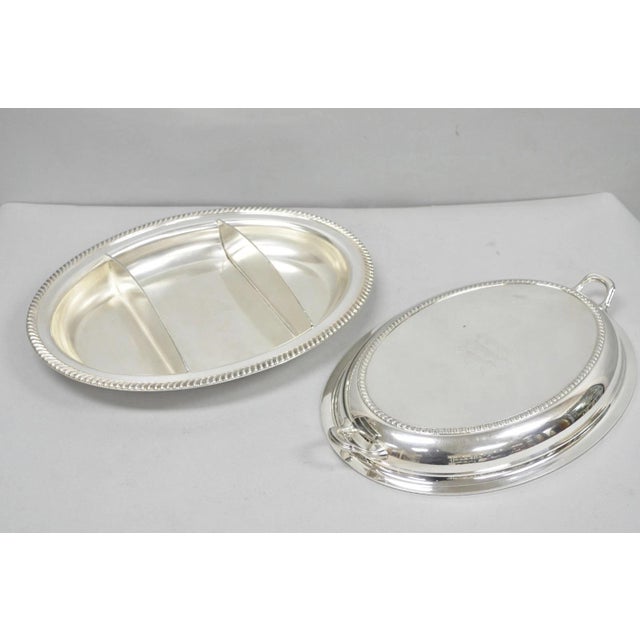 Antique English Regency Silver Plated Large Covered Serving Dish 'M" Monogram For Sale - Image 10 of 17