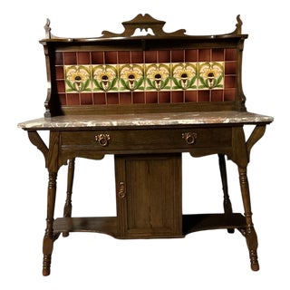 Antique Arts and Crafts Washstand, 1890s For Sale