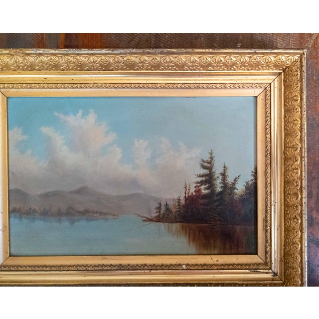 19th Century American Hudson River School Landscape Painting With Repairs For Sale - Image 4 of 18