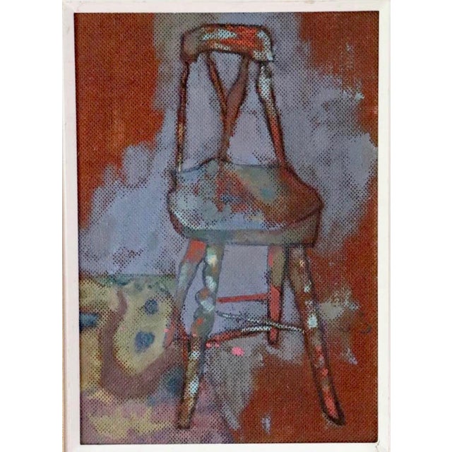 Joseph Solman (1909-2008), Chair with Chinese Rug, oil paint on masonite, initialed JS on recto, titled and signed "J.S."...