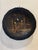Antique English Chinoiserie Black Papier-Maché Scalloped Edge Pedestal Dish / Decorative Wall Plate For Sale - Image 9 of 17