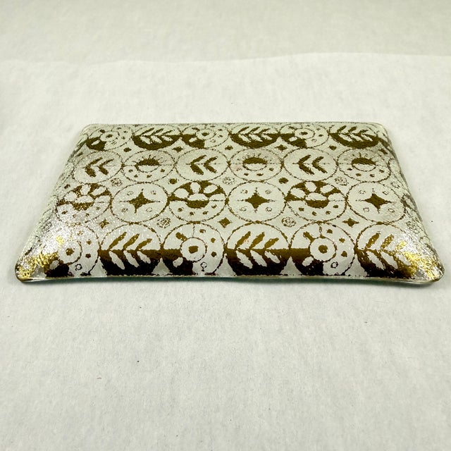 Mid-Century Briard Forbidden Fruit Gold Glass Canapé Trays, Set of 12 For Sale - Image 10 of 12