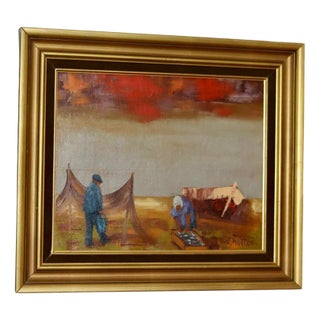 Kai Morten Glud, Sea View, 1950s, Oil, Framed For Sale