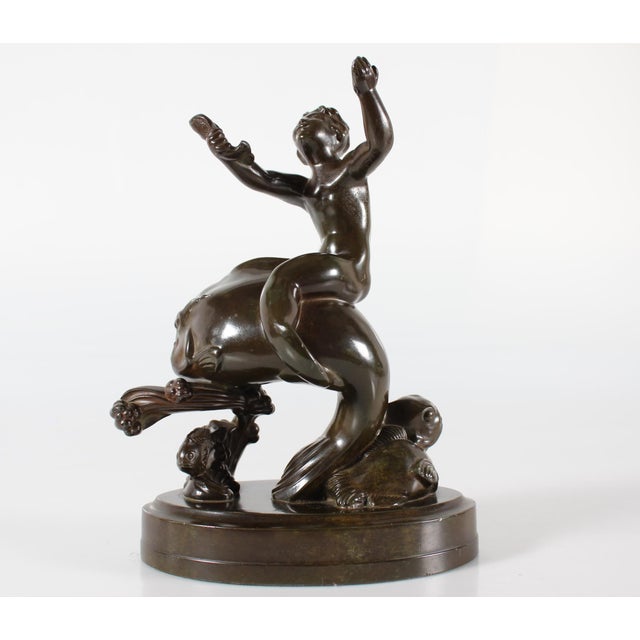 Figurine of Boy on Large Fish in Disco Metal by Just Andersen, 1940s For Sale - Image 10 of 10