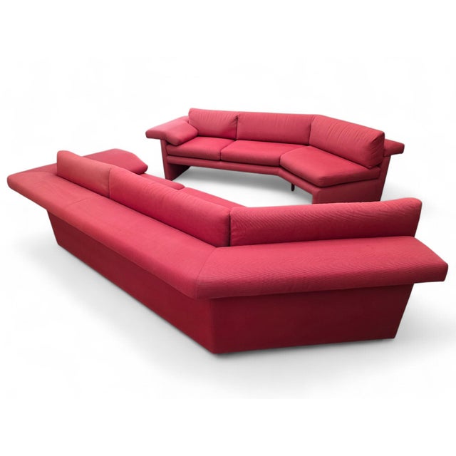 Late 20th Century Italian Postmodern Vico Magistretti Style Large 2-Piece Sectional Sofa For Sale - Image 9 of 11