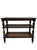 A beautifully crafted vintage Baker Furniture Milling Road three-tier console table executed in the timeless British...