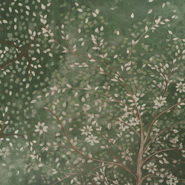 Schumacher SAMPLE - Schumacher X Colette Cosentino Psalm 3 Panel Set In Cypress For Sale - Image 4 of 6