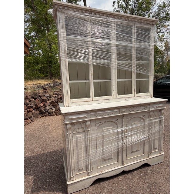 Wood Antique French Provincial Two-Piece Bibliothèque Hutch, Circa 1870–1900 For Sale - Image 7 of 10