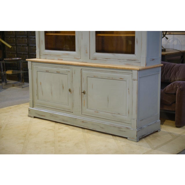 Mid-Century Modern Patinated Two-Part Buffet by Crozatier, 1980s For Sale - Image 3 of 14