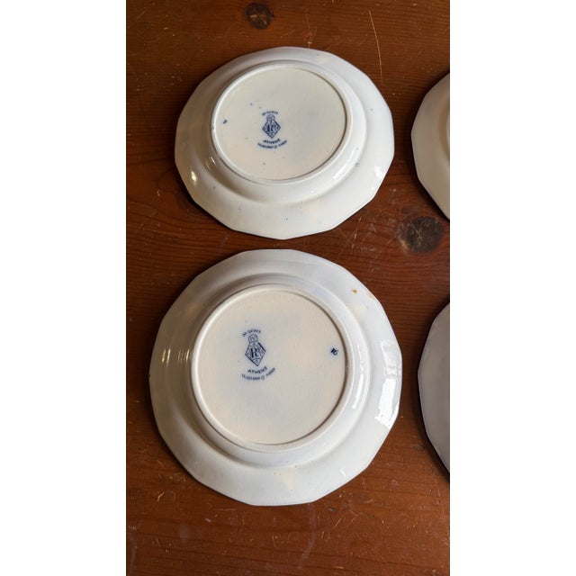 A Super Rare Set of 6 Antique Flow Black Ironstone Plates “Athens” by W. Adams, Circa 1850’s For Sale - Image 11 of 12