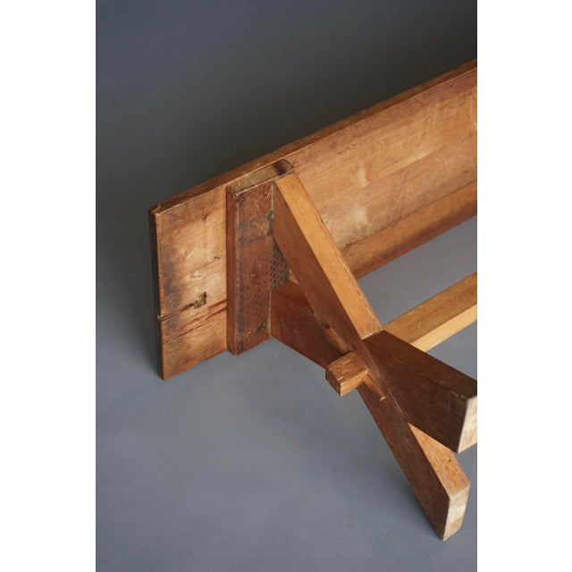 Rustic Farmhouse Benches in Cherry and Oak, 1940s, Set of 2 For Sale - Image 9 of 13