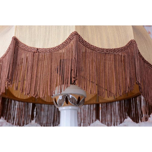 Art Deco Table Lamp in Ceramic and Textile Lampshade, Austria-Vienna, 1910s For Sale - Image 9 of 13