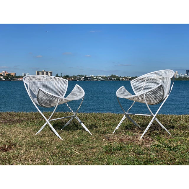 Salterini 1950s Orange Slice Patio Chairs Maurizio Tempestini for Salterini - a Pair, Attributed For Sale - Image 4 of 13