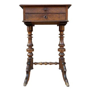Antique Gründerzeit Sewing Table in Walnut For Sale