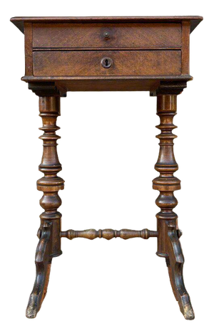 Antique Gründerzeit Sewing Table in Walnut