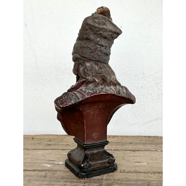 Vintage Patinated Bust of Man For Sale - Image 9 of 12