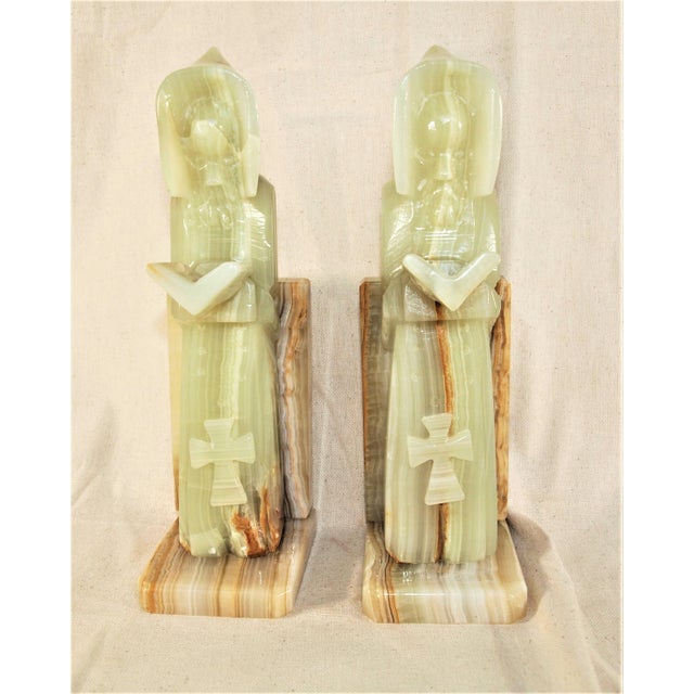 1950s Vintage MidCentury Onyx Monk Bookends a Pair Chairish