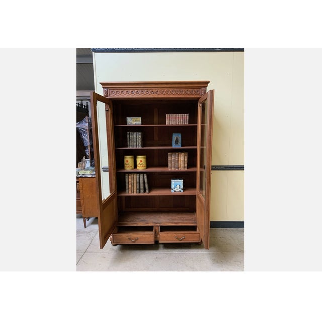 Brown Antique Art Nouveau Display Cabinet, 1910 For Sale - Image 8 of 12